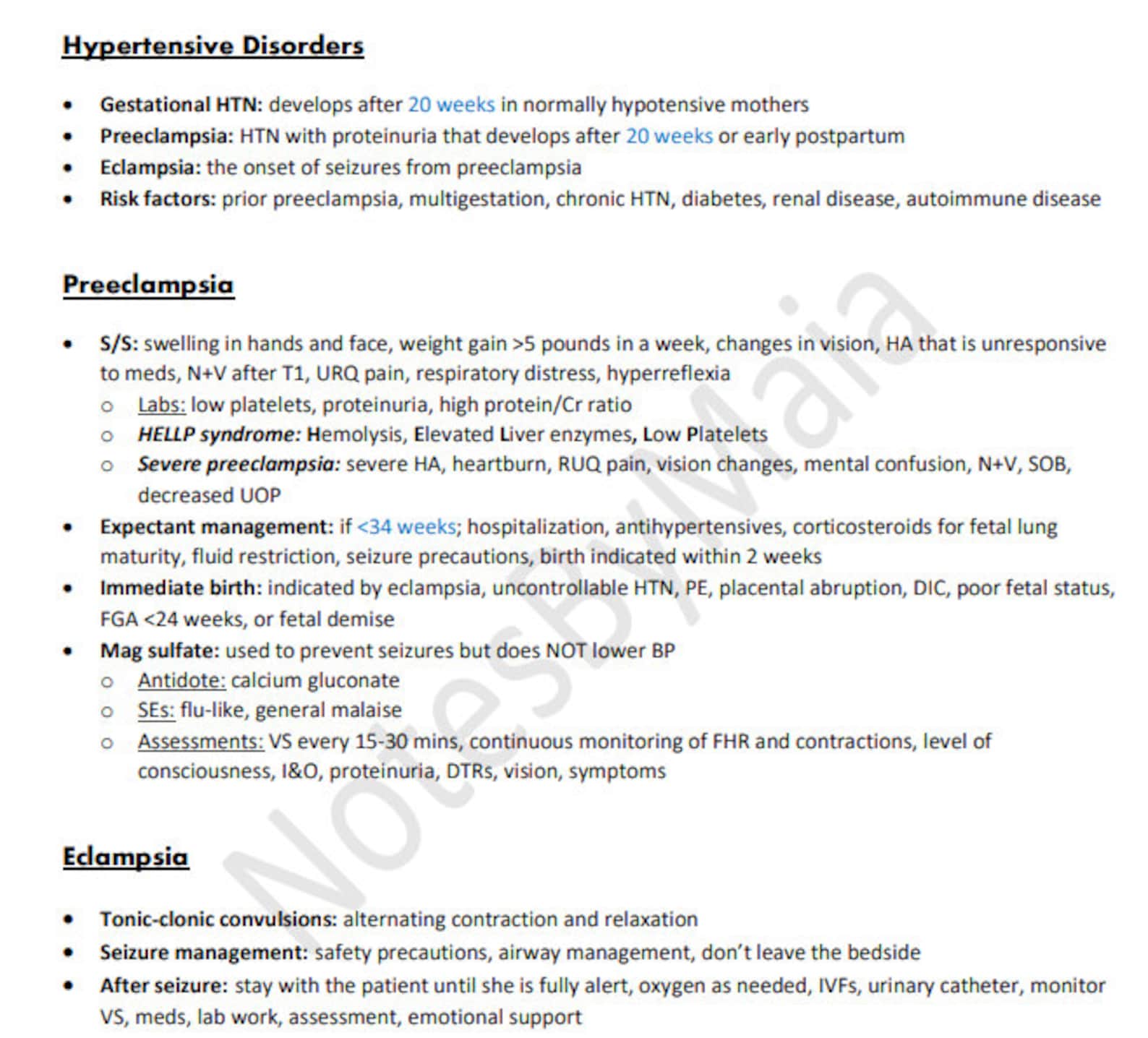 OB, Mother-baby, Reproductive, Maternity, Newborn Class Notes for ...