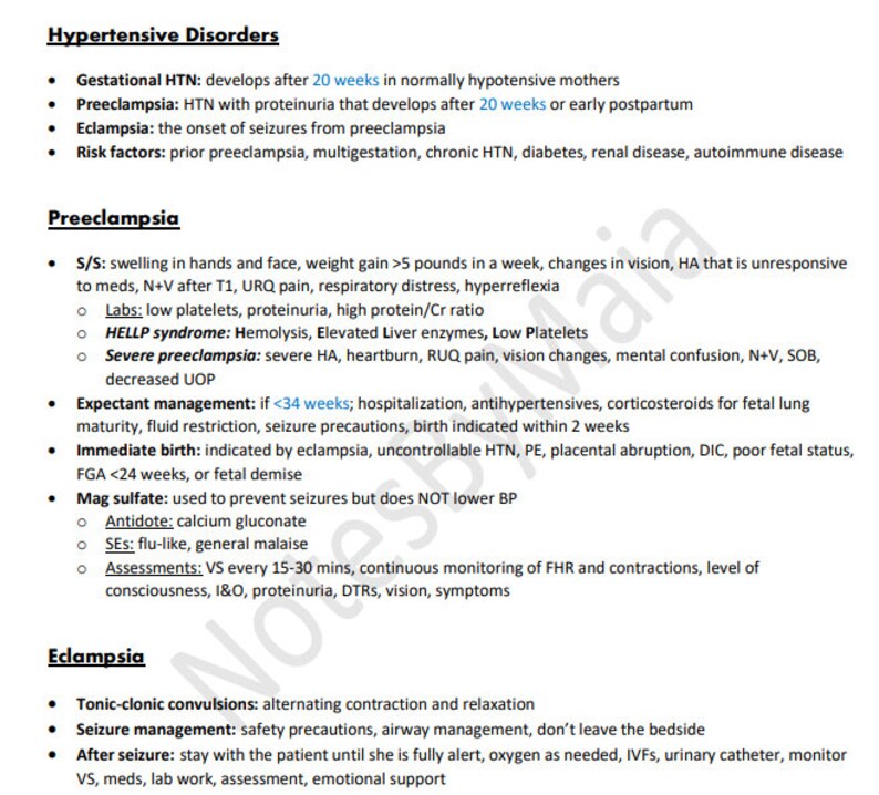 OB, Mother-baby, Reproductive, Maternity, Newborn Class Notes for ...