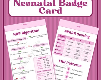 Neugeborenen, NRP, Fetal Monitor Abzeichen für Krankenschwestern und Studenten (pink) - Druckbare Kopie (digital) - NICU, LDRP