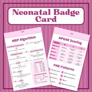 Cartão de crachá de monitoramento neonatal, NRP e fetal para enfermeiras e estudantes (várias opções de cores) - UTIN, LDRP