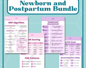 Neonatal Badge Card Bundle for Nurses and Nursing Students - Postpartum, Labor and Delivery, NICU (Multiple Color Options)