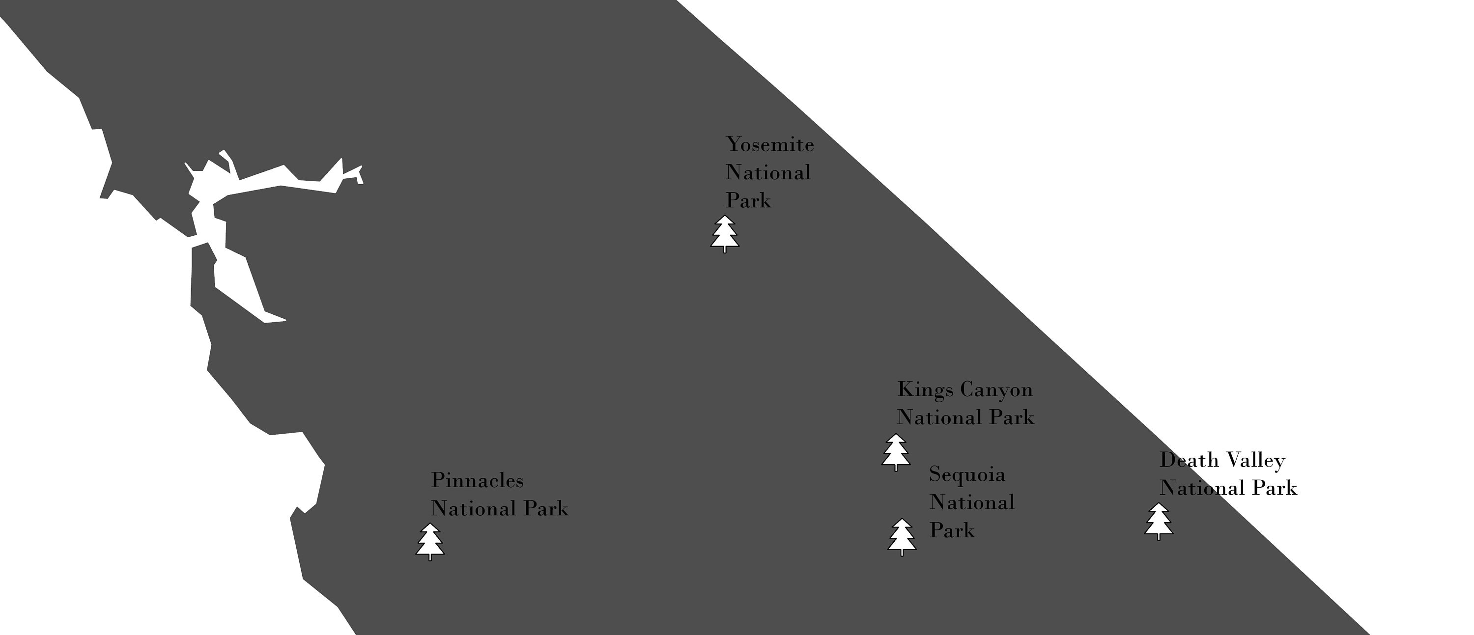 mapa-de-parques-nacionales-de-california-escala-de-grises-mapa-de