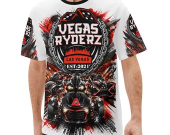Men's White Abstract Ryderz T-Shirt