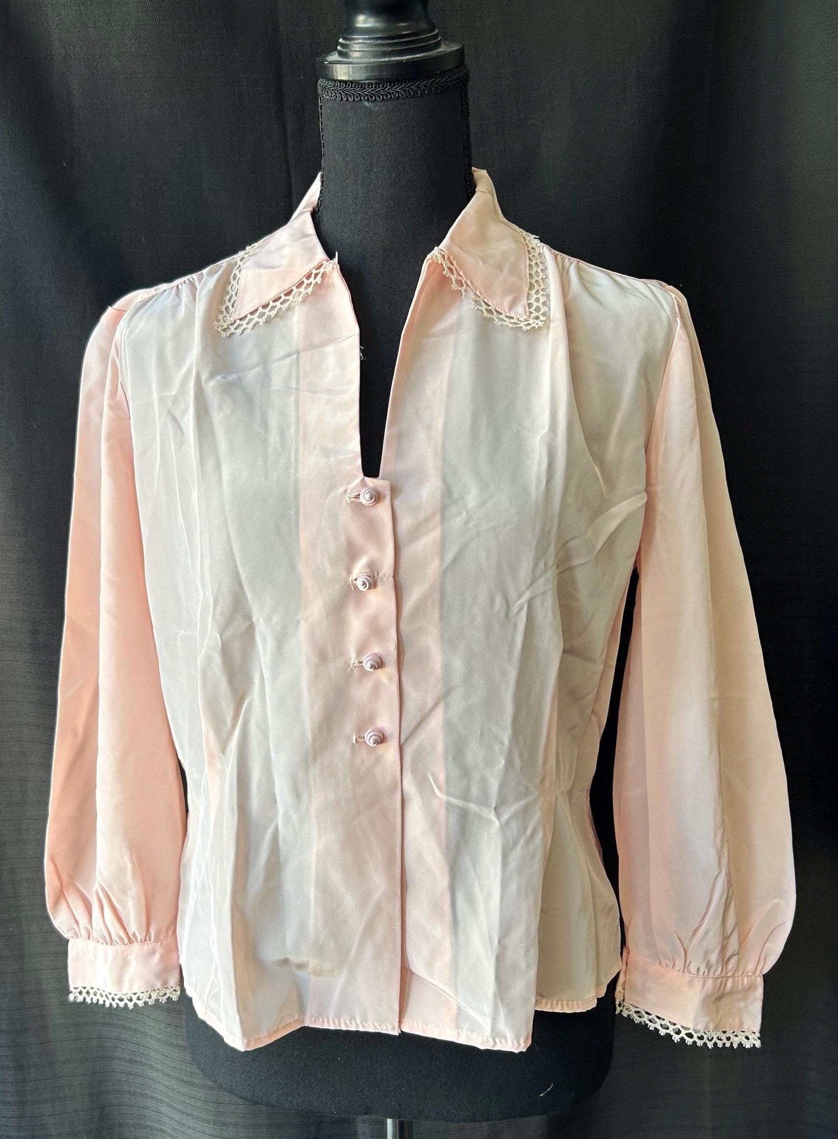 1940s Ruffled rayon silk blouse ヴィンテージ Yves Saint Laurent 1980s Iridescent Burnt Orange Raw Silk