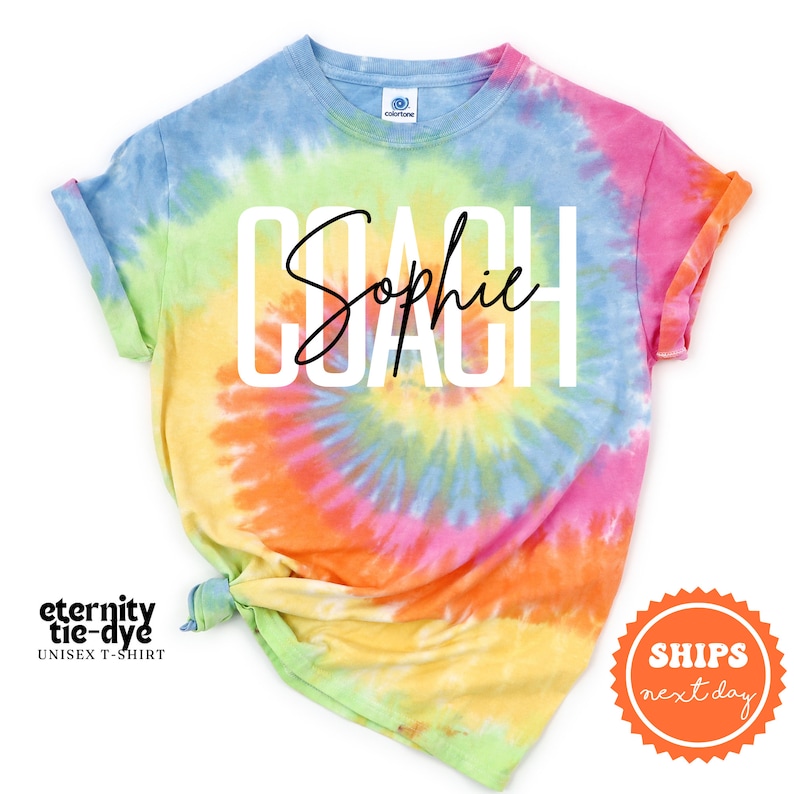 a tie dye shirt with the word sophie on it