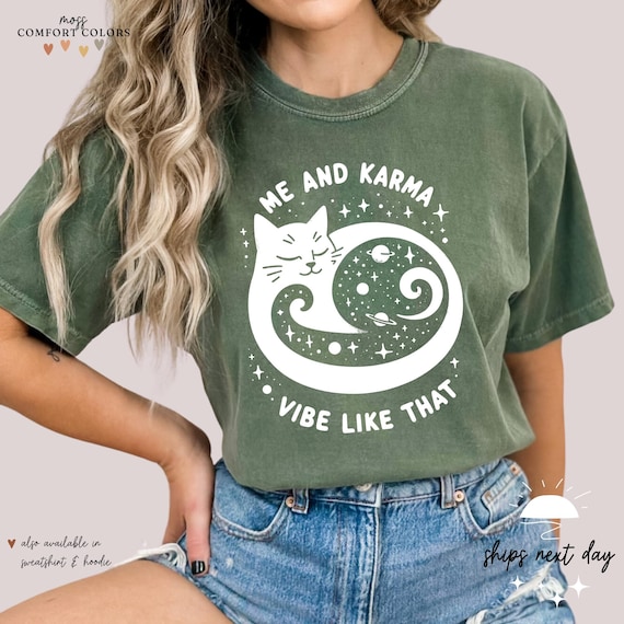 Karma Is A Cat T-Shirt | Celestial Cat Mama Shirt