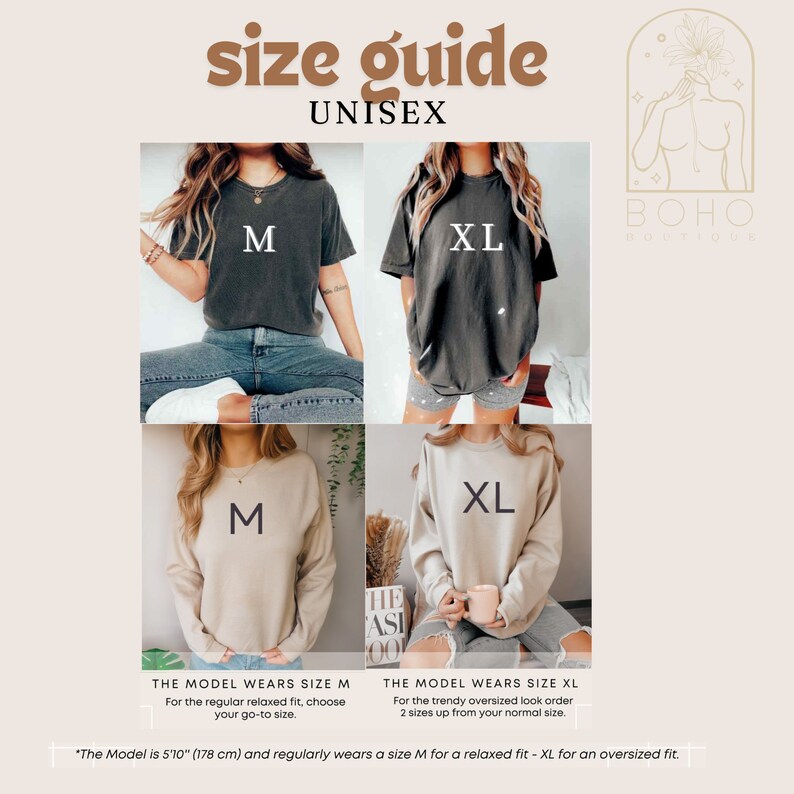 the size guide for a women's sweatshirt