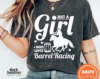 Camiseta de chica de carreras de barriles: Camiseta de rodeo ecuestre