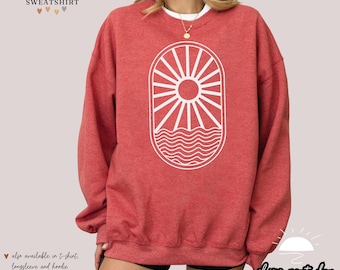 Boho Sun Sweatshirt: Salty Beachy Summer Hoodie