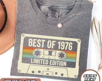 Camiseta Comfort Colors Best Of 1976, Camiseta de 50 cumpleaños, Top de edición limitada de 1976, Regalo vintage de 50 cumpleaños, Camiseta retro de cumpleaños