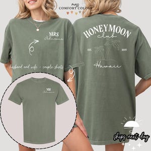 Comfort Colors® Custom Honeymoon Mr and Mrs Shirts | Personalized Just Married T-Shirt | The Honeymoon Club | Couple Shirts | His and Hers