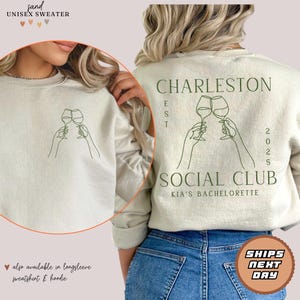 Charleston Bachelorette Sweatshirt | Custom Location Bachelorette Party Crewnecks | Custom Beach Bach Sweater | Luxury Bridal Party Merch
