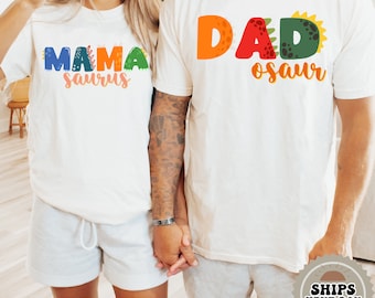 Mamasaurus Dadosaur Shirts: Matching Family Dinosaur Birthday T-shirts