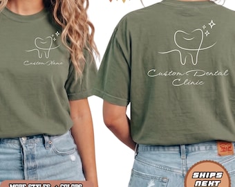 Dentist Custom Shirt, Personalized Dental Hygienist Tee, Dental Tooth Shirt, Dental Assistant Shirt ,Dental Office Tee, Custom Dentist Gift