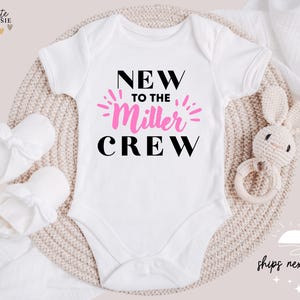 Personalized New to the Crew Baby Onesie®, New to the Crew Custom Baby Bodysuit | Toddler Shirt | Baby Shower Gift Girl Boy | Gender Neutral