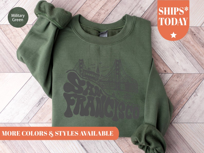 San Francisco Sweatshirt | Eco-Friendly Ink, California Apparel image 3