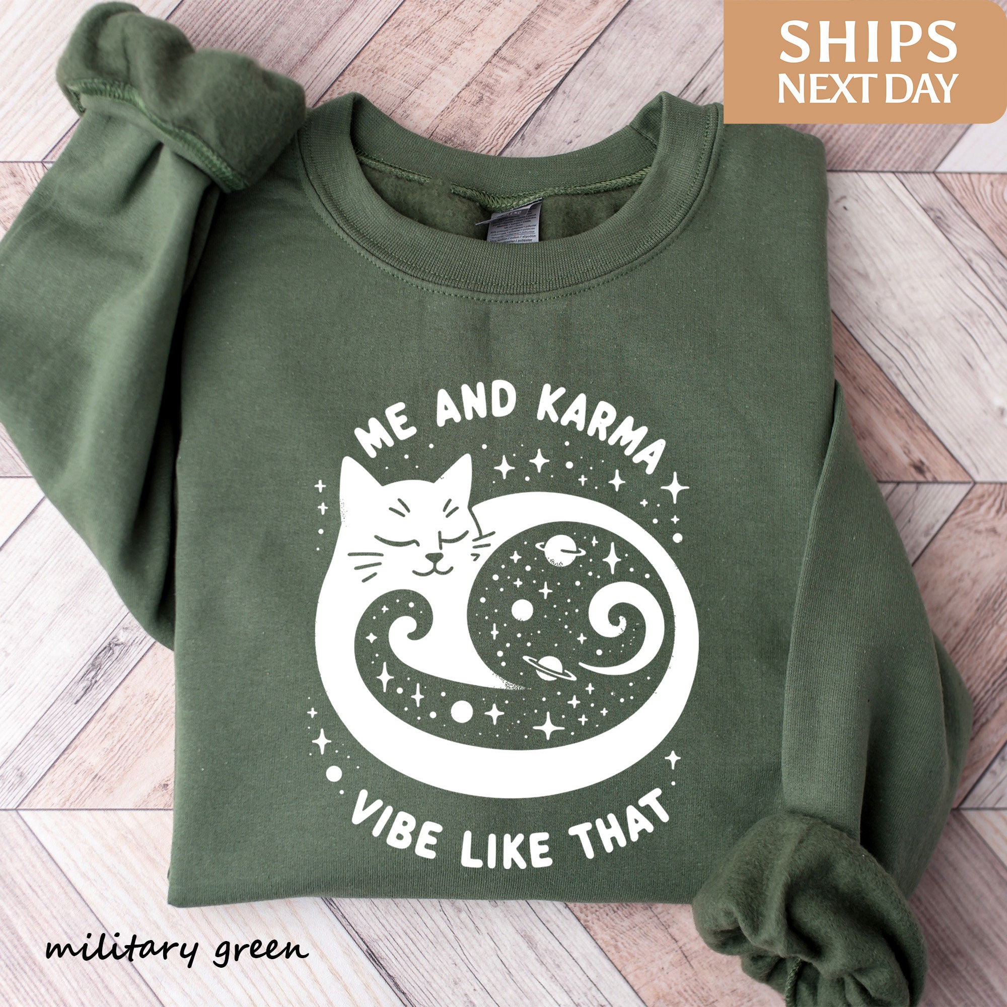 Me and My Karma Vibe Like That | Karma Is a Cat Sweatshirt | Midnights Sweatshirt | Eras Tour Sweatshirt | Concert Sweatshirt | Cat Hoodie