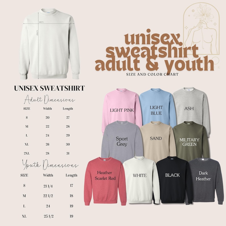 an image of a long sleeved t - shirt sizes chart