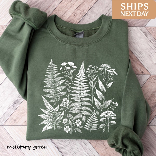 Fern Sweatshirt: Botanical Garden Design, Nature Lover Gift