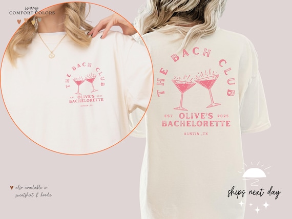 Comfort Colors Bachelorette Shirt: Custom Cocktail Club Tee