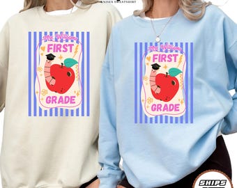 Sudadera personalizada para maestra de primer grado, sudadera con capucha personalizada para primer grado, jersey para el equipo de regreso a clases, regalo para educadores, jersey con nombre personalizado