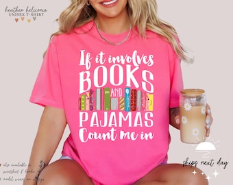 Camiseta de libros y pijamas: regalo para amantes de los libros