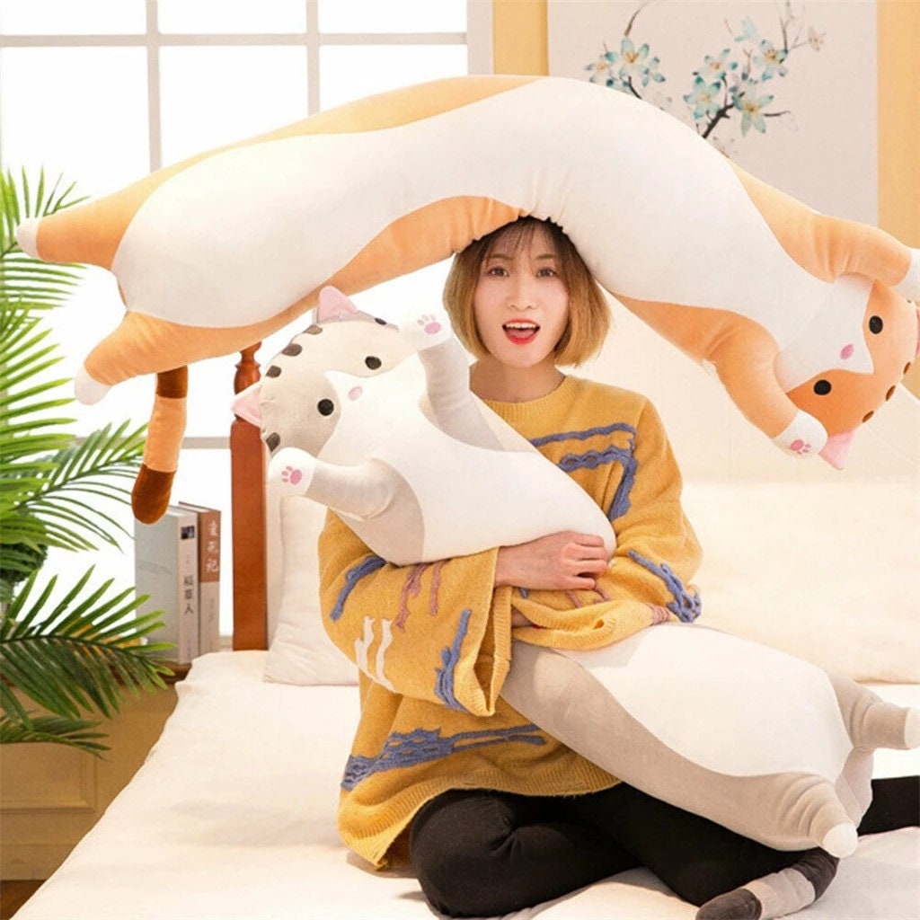 cat plush body pillow