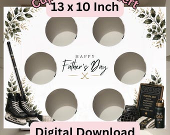 Fathers Day Hockey Cupcake Box Insert Template | 13x10 Cake Box Display (Digital Download)