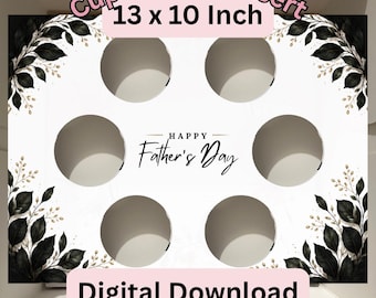 Fathers Day Cupcake Box Insert Template | 13x10 Cake Box Display (Digital Download)