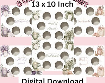 Bridal Proposal Cupcake Inserts for 10x13 Box | Bakery Packaging Template (Digital Download)