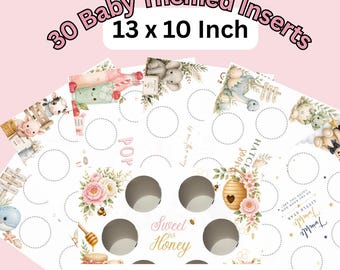 30 Baby Shower Cupcake Box Inserts | 13x10 Inch Cake Box (Digital Download)