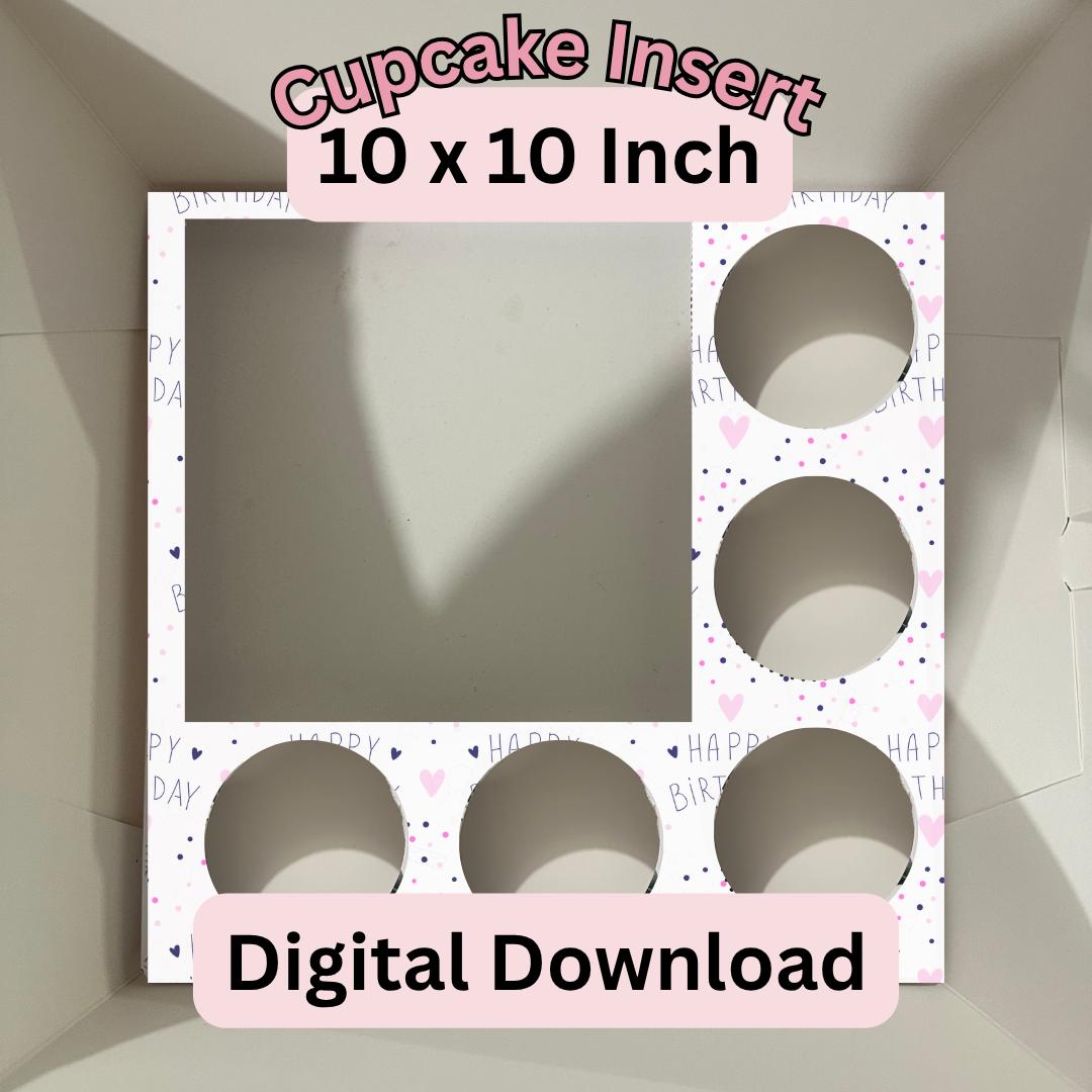 Birthday Bento Cake Box Insert Template | Fits 10inchx10inch Box (Digital Download)
