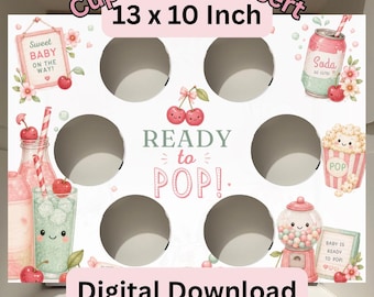 Baby Shower Cupcake Box Insert Template | 13x10 Cake Box Display (Digital Download)