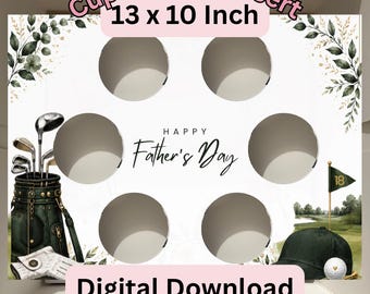 Fathers Day Golf Cupcake Box Insert Template | 13x10 Cake Box Display (Digital Download)