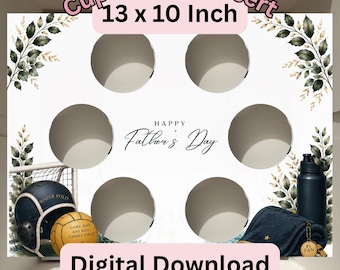 Fathers Day Water polo Cupcake Box Insert Template | 13x10 Cake Box Display (Digital Download)