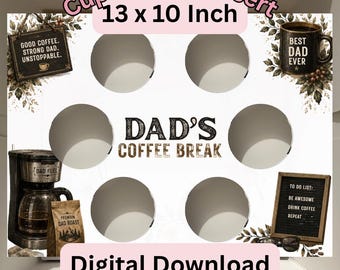 Fathers Day Coffee Cupcake Box Insert Template | 13x10 Cake Box Display (Digital Download)