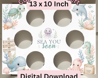 Baby Shower Cupcake Box Insert Template | 13x10 Cake Box Display (Digital Download)