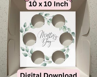 Mall för insats till muffinsask för mors dag | Display för bageriförpackning (digital nedladdning)
