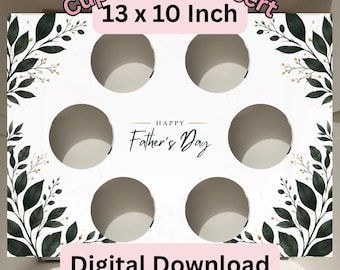 Fathers Day Cupcake Box Insert Template | 13x10 Cake Box Display (Digital Download)