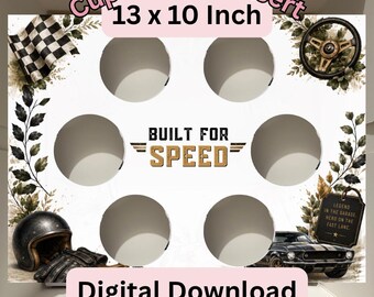 Fathers Day Speed Cupcake Box Insert Template | 13x10 Cake Box Display (Digital Download)