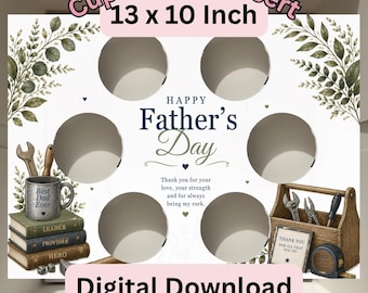 Fathers Day Tools Cupcake Box Insert Template | 13x10 Cake Box Display (Digital Download)