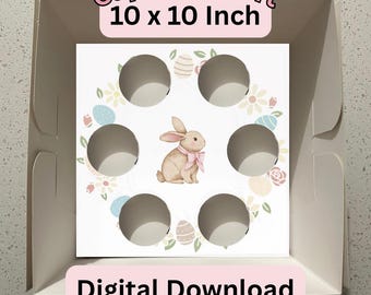 Mall för insats till påskmuffinsask | Bageriförpackning (digital nedladdning)