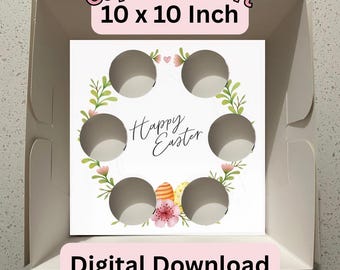 Mall för påskmuffinsinlägg | Display för bageriförpackning (digital nedladdning)