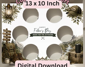 Fathers Day Outdoors Cupcake Box Insert Template | 13x10 Cake Box Display (Digital Download)