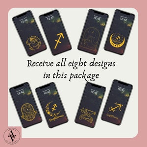 Sagittarius Zodiac Sign Phone Wallpaper Background | iPhone Android Smartphone Cellphone Background | Horoscope | Digital Download