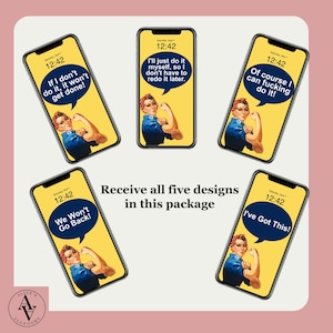 Rosie the Riveter Phone Wallpaper | Phone Background | wallpaper for iphone | background for smartphone | Women's Rights wallpaper