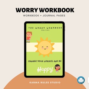 Worry Workbook for Kids | Activity Pages | Digital Anxiety Journal | Printable Worksheet | Anxiety Management for Kids