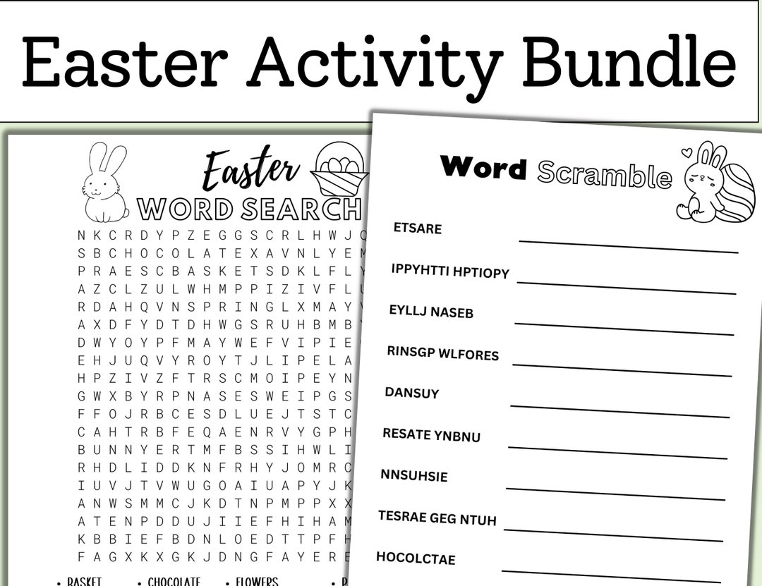 Easter Activity Sheet Bundle Etsy