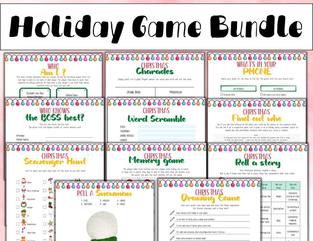 Holiday Game Bundle | Christmas Activities | Christmas Game Bundle ...