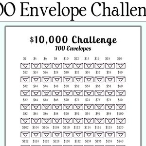 10,000 Savings Challenge |  10k Challenge | 100 Envelopes Savings Challenge | 10000 Challenge | A6 Savings Challenge | 10k Money Challenge